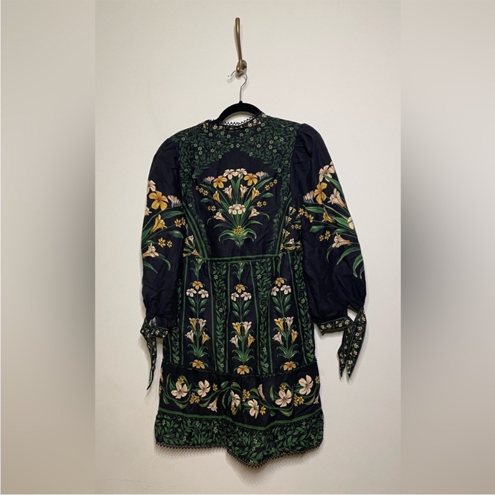 FARM Rio Black Flowers Arch Lenzing Ecovero Euroflax Mini Dress - Picture 10 of 11